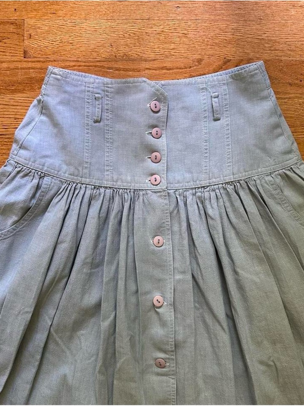 Counterparts Button-Front High-Waist Midi Skirt - Picture 4 of 7